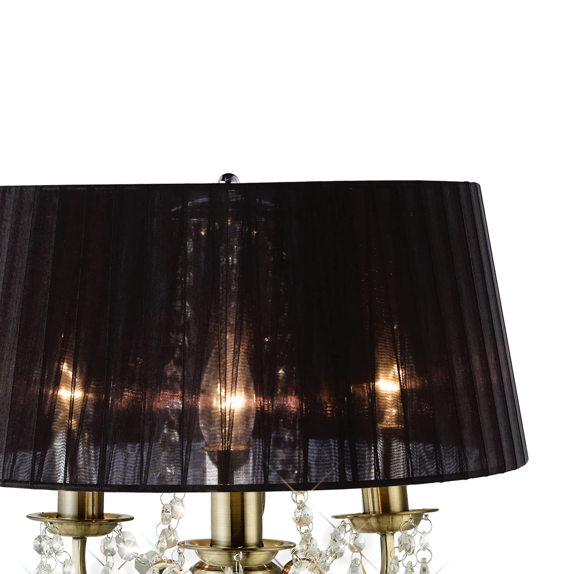 Olivia Crystal 61cm 3 Light Table Lamp IL30065/BL  Diyas Olivia Antique Brass-Black